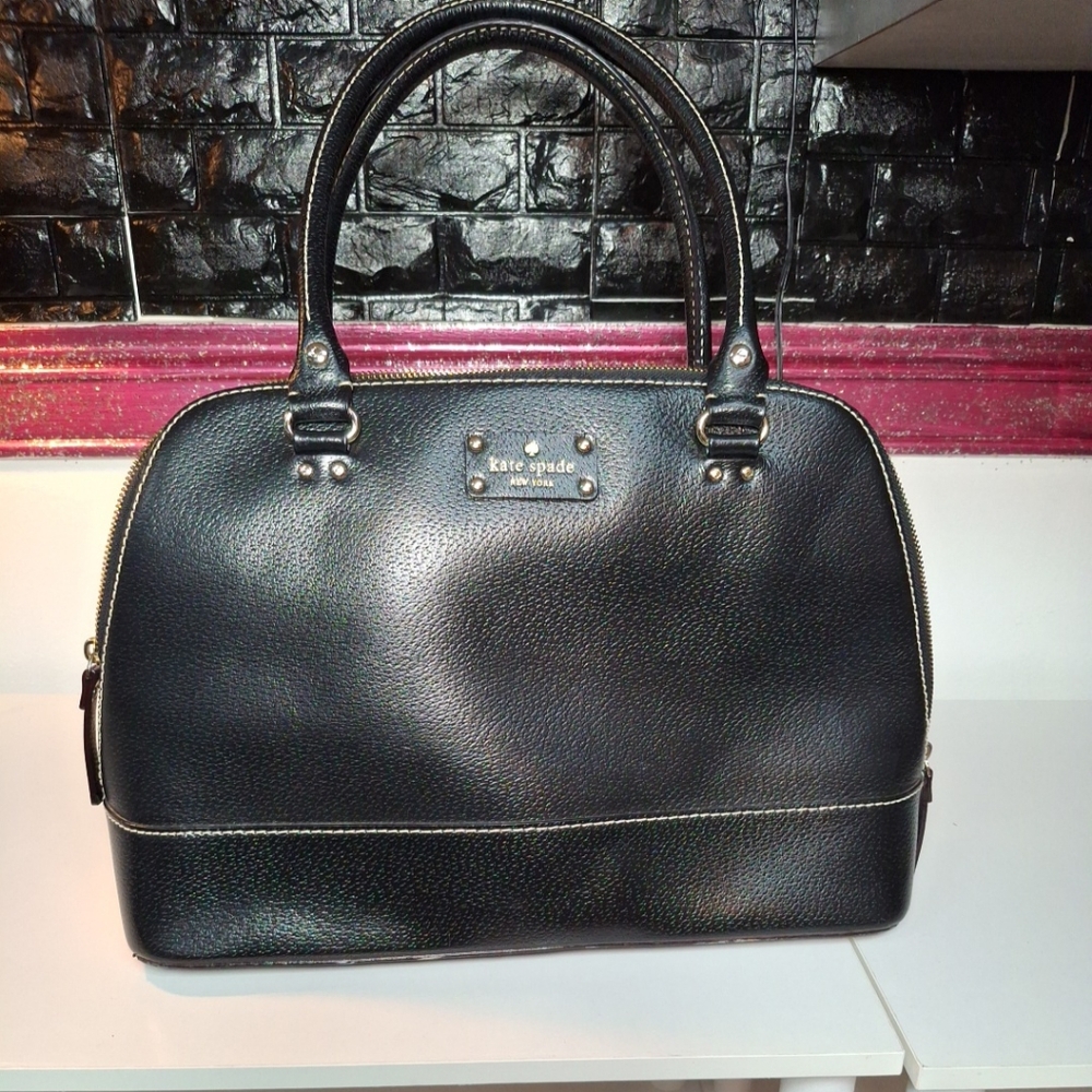 Kate Spade Large Wellesley Hand Bag Satchel Leather Polkadot Lining